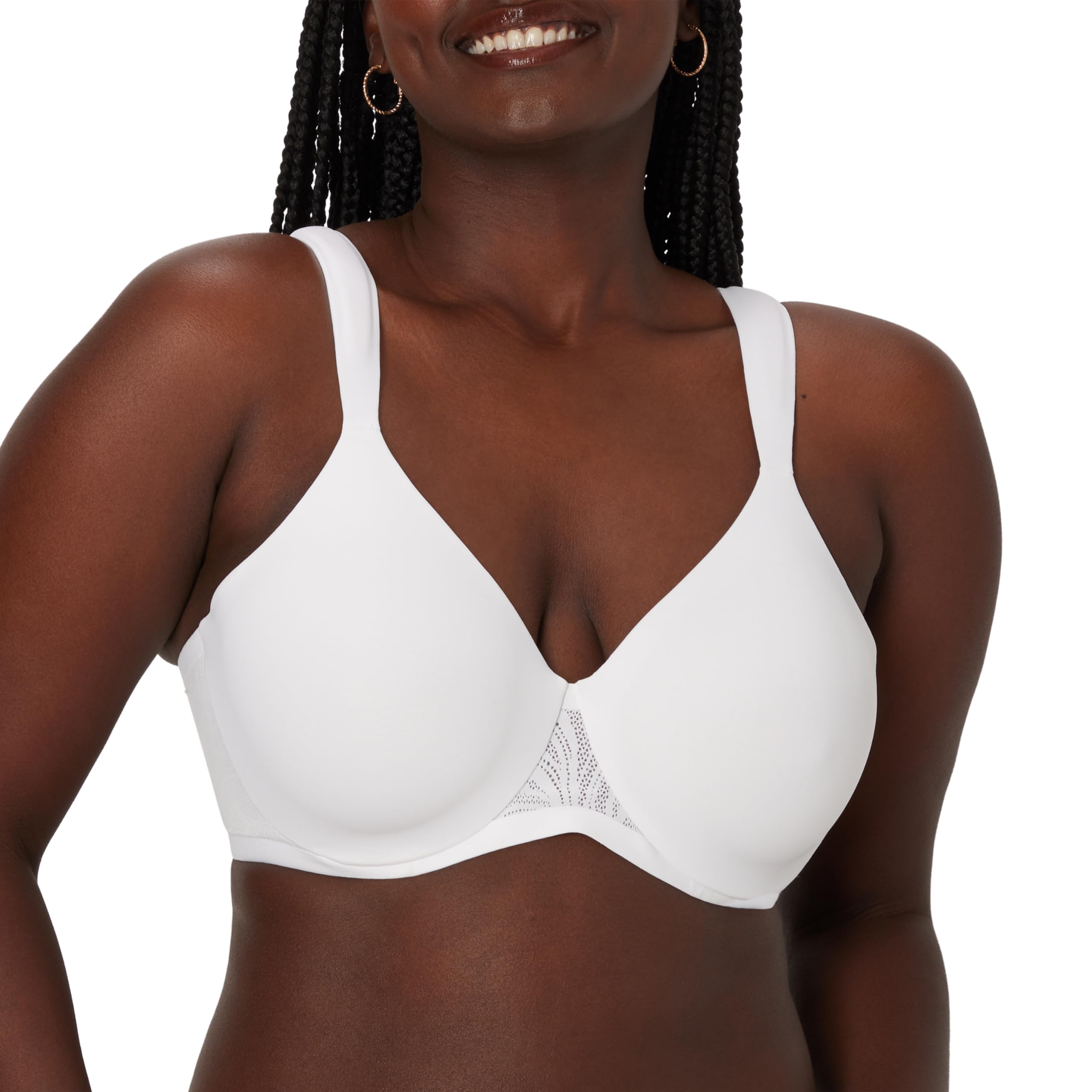 Bali Women’s T-Shirt, Coolest Smoothing Underwire, Convertible Bra, White