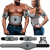 NEWPINE Fitness Belt, Powered Muscle Stimulator for Home Use, for Muscle Conditioning Grey
