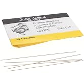 John James English Beading Needles, Size 10, Pack of 25 | Made in England, Use for Loom Weaving Beadwork, Off-Loom Stitching and Jewelry Making with Seed Beads