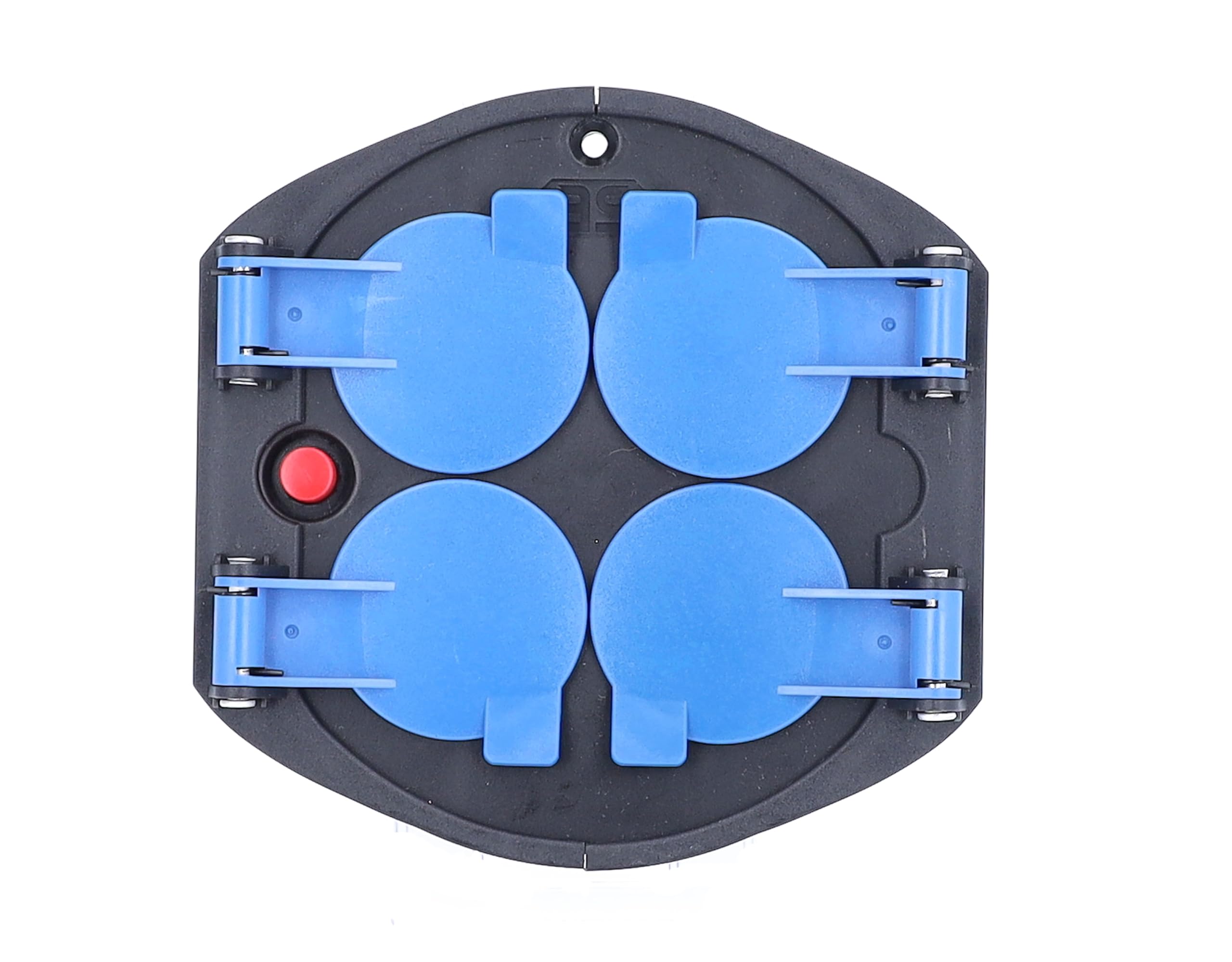 as - Schwabe as 11542 Socket Insert 4-Way IP20 with Blue Hinged Lid and Thermal Circuit Breaker