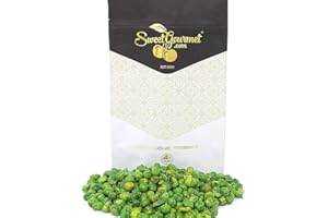 SweetGourmet Green Peas Gluten-Free Healthy Snack, 1-Pound Resealable Bag, Air-Fried Crunchy and Lightly Sea Salted
