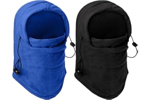 EKSMA 2 Pack Headwear Kids Balaclava Ski Mask, Children's Balaclava Winter Windproof Warm Hat, Face Covering Cap Warm Thick B