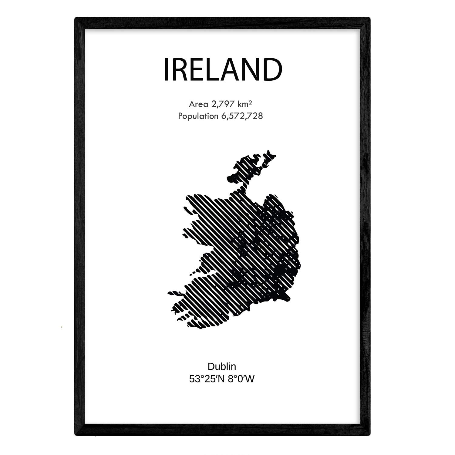 Nacnic Poster Ireland. Sheets of countries and continents. A3 size