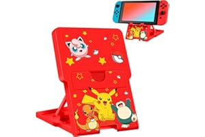 Oqplog Switch Stand for Nintendo Switch/OLED Cute Holder for Boys Kids Girls Teens Cartoon Kawaii Anime Design Portable Foldable Compact Angle Adjustable Gaming PlayStand Accessories,Red