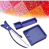 liwupro Fuse Bead Single Needle Tweezer & Aligner Tray Set, 5mm Fuse Beads Kit with Single Needle Tweezer Bead Scoop and Aligner Tray, Fuse Tool for Crafting Jewelry Bracelet (5mm Bead Tool Kit)