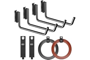 ONESNT 4Pcs E-Track J Hook with Loop Storage Straps | E Track Accessories for Enclosed Trailer for Tie Down Hook for Cables, Rope for Home, Garage Storage