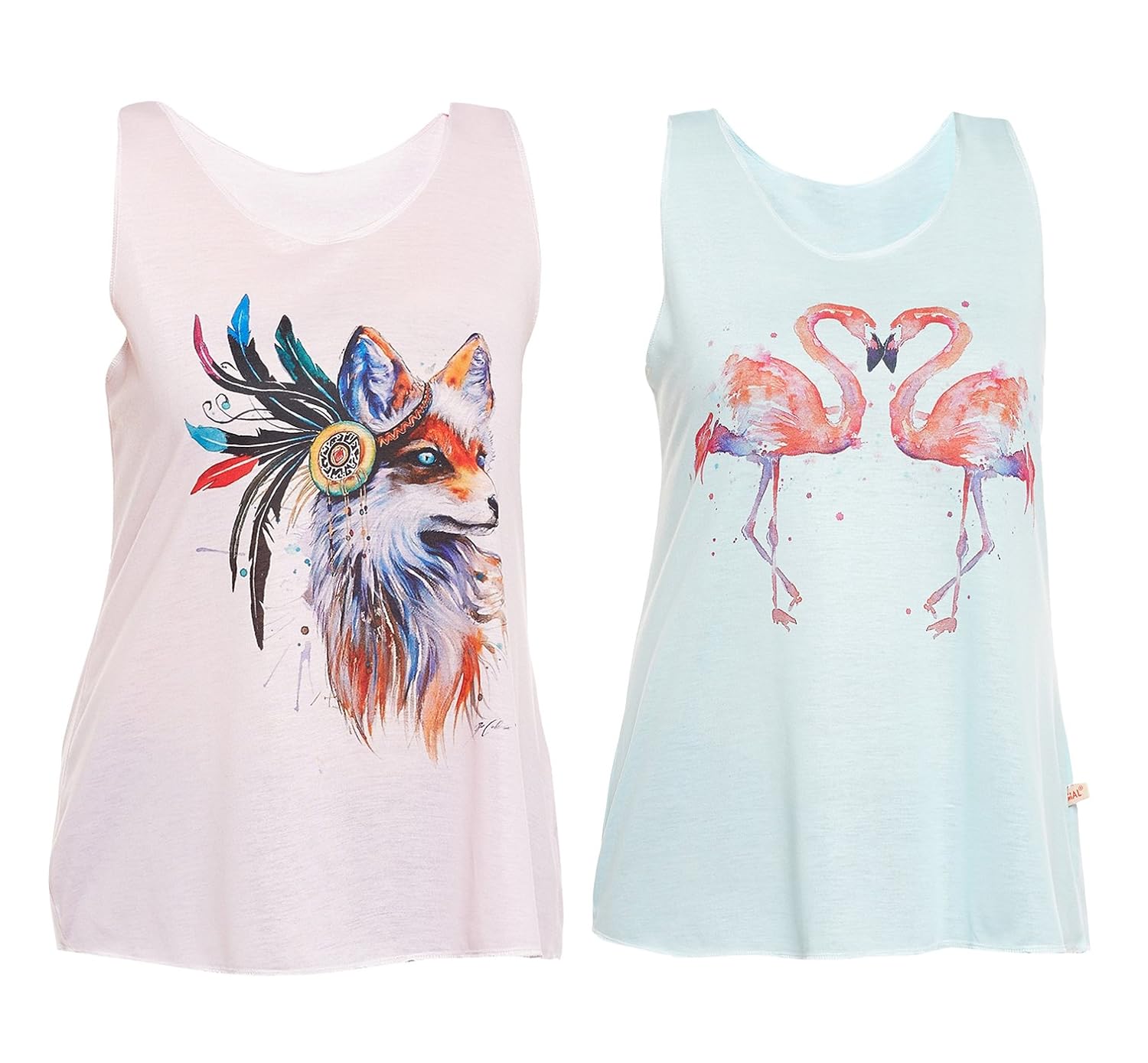 vimal pink,green tank tops for women(pack of 2)