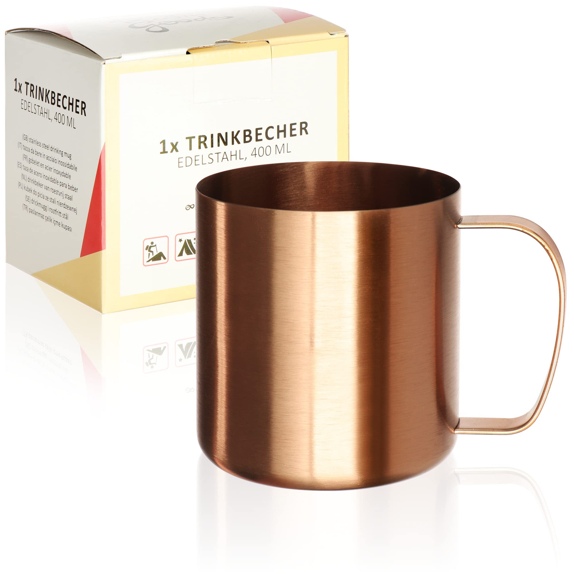 Robin Goods® Stainless Steel Drinking Cup Rose - Cup - Camping Cup - Unbreakable and BPA-Free (1 piece - Rose)