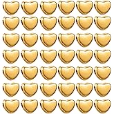 200 Pcs Heart Spacer Beads Small Hole Spacer Beads Love Charms Plastic Loose Bead Art Accessories for Making Bracelets Necklaces Earrings Jewelry Making DIY Handmade Crafts (Gold)