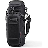 GOVO U1 Water Bottle Pouch with Zippered Hardshell Cap, Fits Up to 40oz Bottle, Molle System, Heavy Duty, Made With 100% Nylon