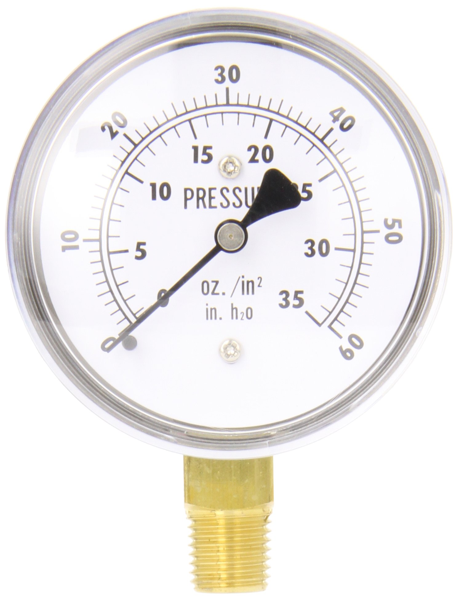 PIC Gauge 3000 Psi Pressure Gauge - Glycerin Filled, Stainless Steel Case, 1/4" NPT, Center Back Mount