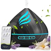 500ML Essential Oil Scent Diffuser: Remote Control &amp;LED for Home - Jet-black