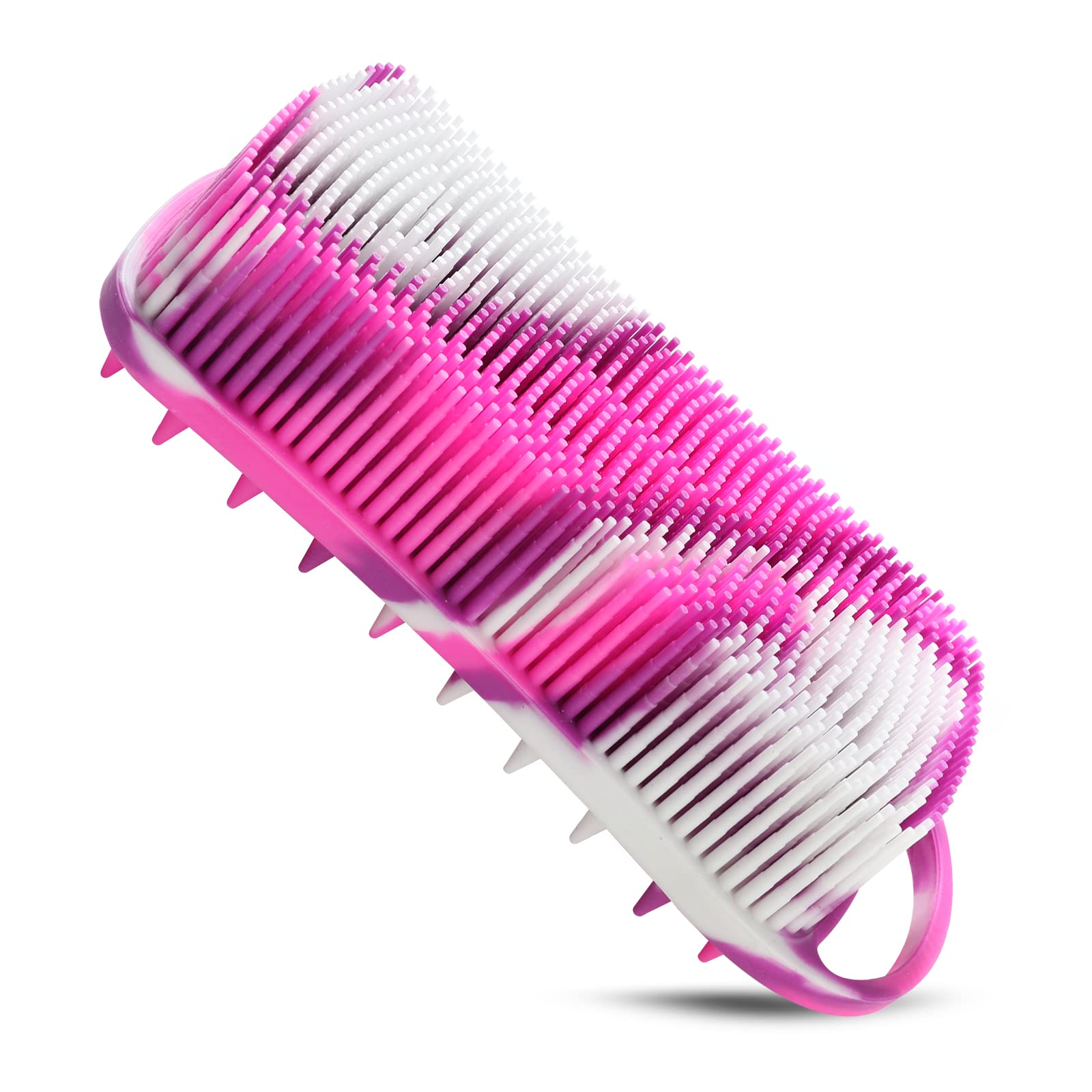 2PCS Silicone Body Scrubber, Loofah for Women, Gentle Exfoliating Shower Cleaner Bath Brush, Rubber Body Wash Deep Cleaning & Exfoliator & Massage, Travel-Friendly for Bathroom