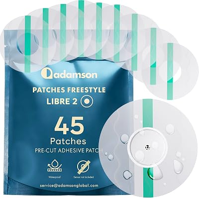 Adamson Freestyle Libre 2 Covers Waterproof 45 Pack Transparent Skin-Friendly