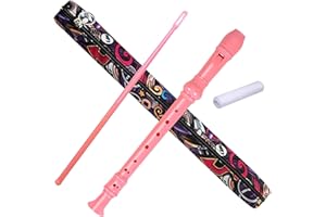 Auteey 8 Holes Soprano Recorder with Cleaning Rod and Bag, Professional German Style C Key Recorder for Kids Beginners Students(Blue)