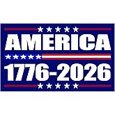 250th Anniversary USA Flag Sticker Bumper Car Decal Patriotic American United States 1776-2026 250 Years Blue