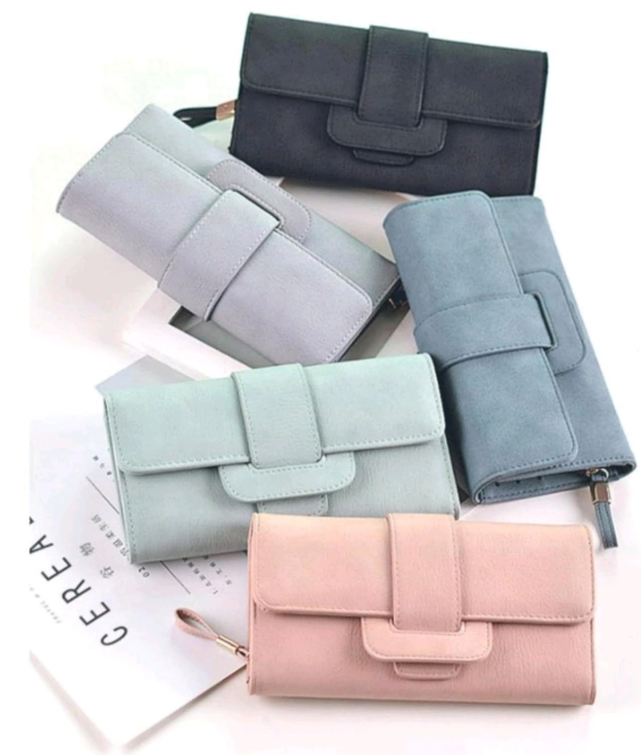 women large capacity zipper long clutch wallet leather lady elegant purse card holder
