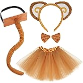 Dxhycc Monkey Costume Set with Headband, Tail, Bowtie and Tutu Skirt, Animal Fancy Costume Kit Accessories