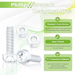 Pzsmocn 60 Pieces/30 Sets M6*20 mm PC Transparent