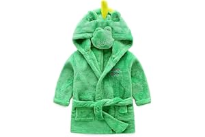 RUOGU Kids Little Boys Girls Coral Fleece Bathrobe Unisex Kids Robe Pajamas Sleepwear