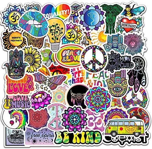 50PCS Peace Love Hippie Stickers for 