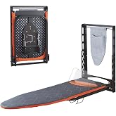 Seiritex Wall Mounted Ironing Board with Iron Holder, 42x14 Compact Mount Foldable Ironing Board for Small Spaces, Space Saving with Cotton Fabric Cover and Silicone Iron Rest