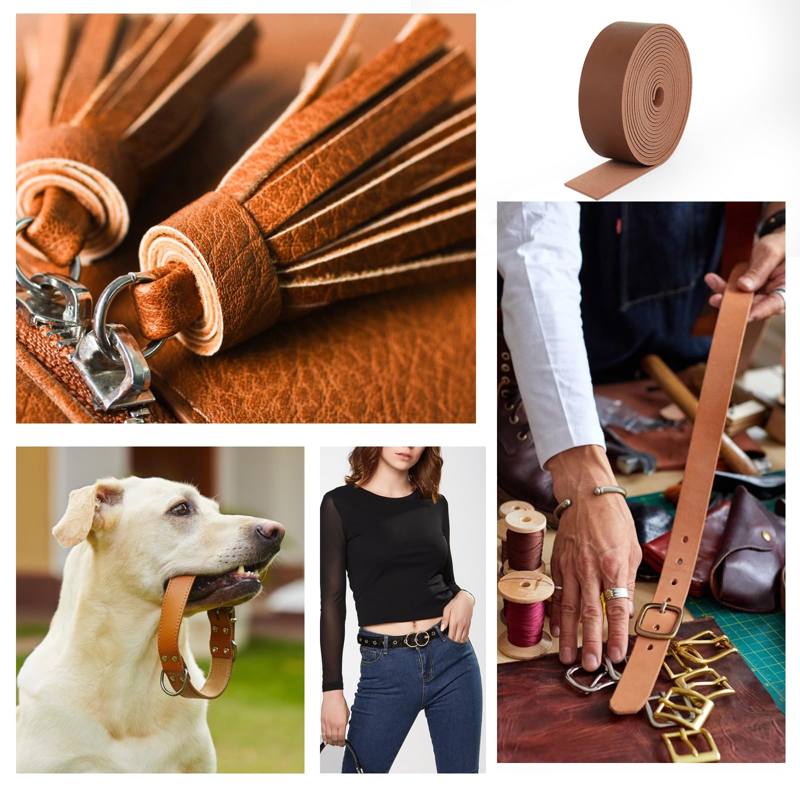 ABIDISO Faux Leather Strap 1 Inch Wide 90 Inches Long Leather Strip, Soft Leather for DIY Craft Projects, Leather Belt Strips, Hobby Workshop - Black