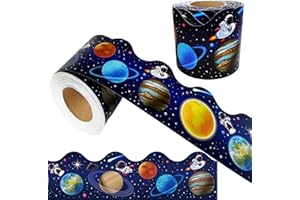 69 Feet Galaxy Bulletin Board Border Outer Space Scalloped Border Trims Back to School Decoration Borders for School Classroo