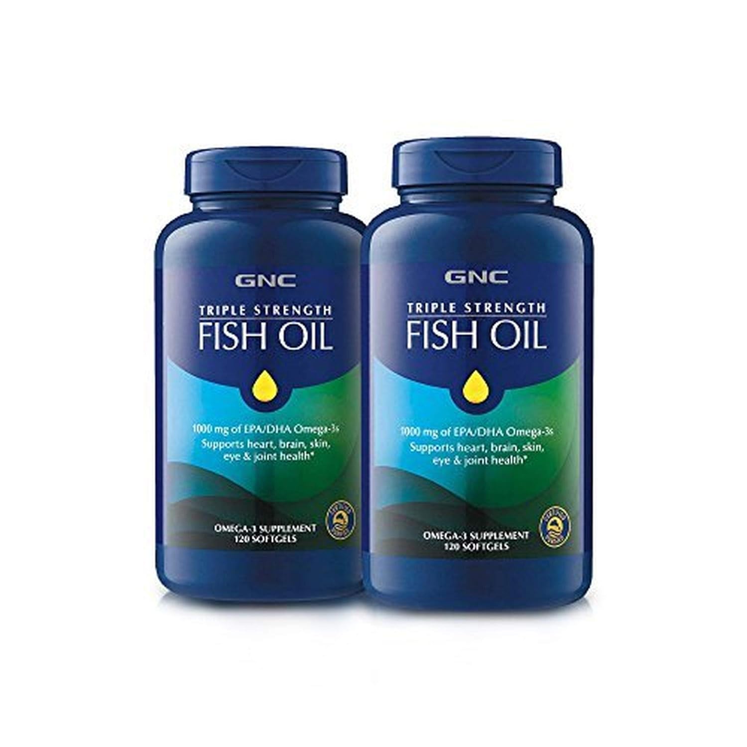 GNC Triple Strength Fish Oil, 2 Pack, for Join, Skin, Eye