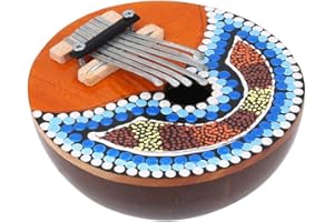 VGEBY1 7 Key Tuneable Coconut Shell Mbira Portable Kalimba Adjustable Finger Thumb Piano Musical Instrument (Random Pattern)