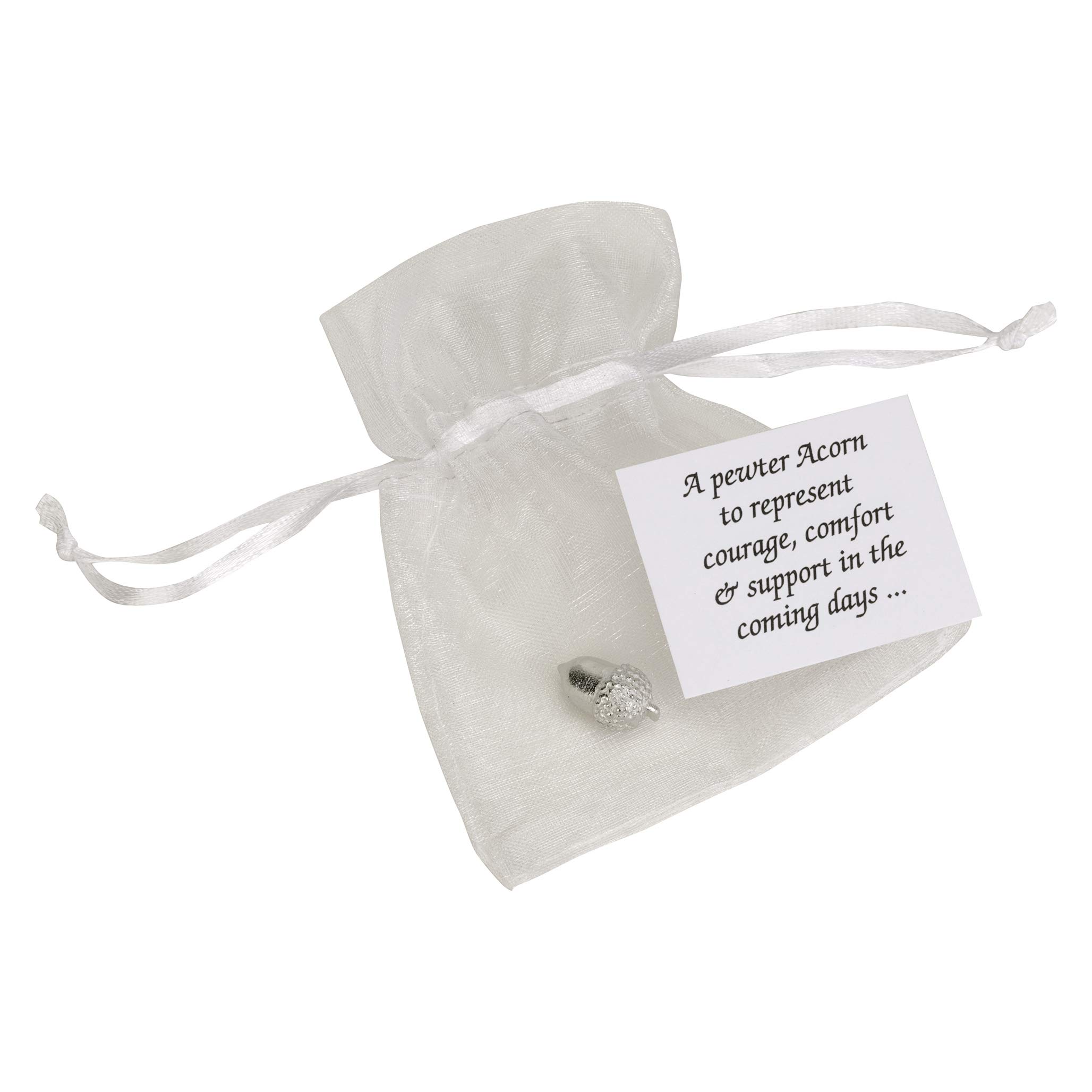 Pewter Acorn Gift Courage Comfort & Support in the coming days message. Gift pouch provided & printed gift tag