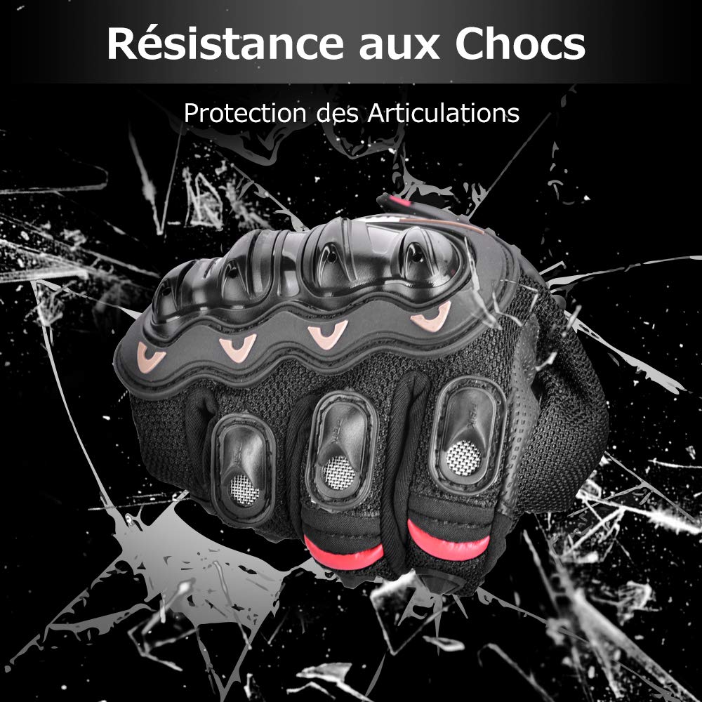 . Carchet Gant Moto Homologué CE 1KP Gants de Moto Durable, Gant Moto Homologue mi Saison 2019 Nouveau! Gants Moto Scooter, Confortable (XL)