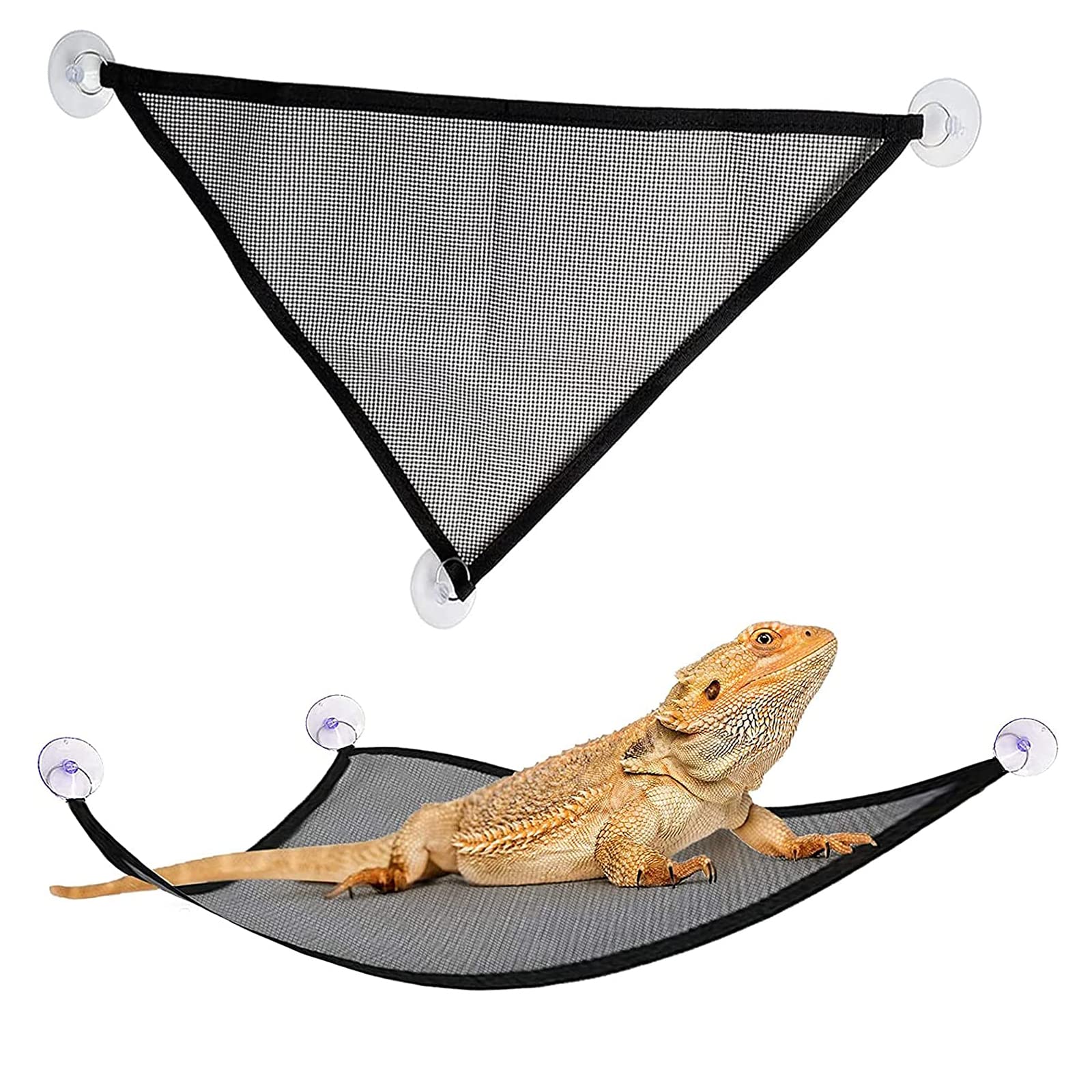 TUKEVA Pack of 2 Lizard Geckos Reptile Bearded Dragon Accessories Net Hanging Bed Toy Mesh Reptile Hammocks Mesh Lizard Hammock for Reptiles such as Lizards, Snakes, Geckos