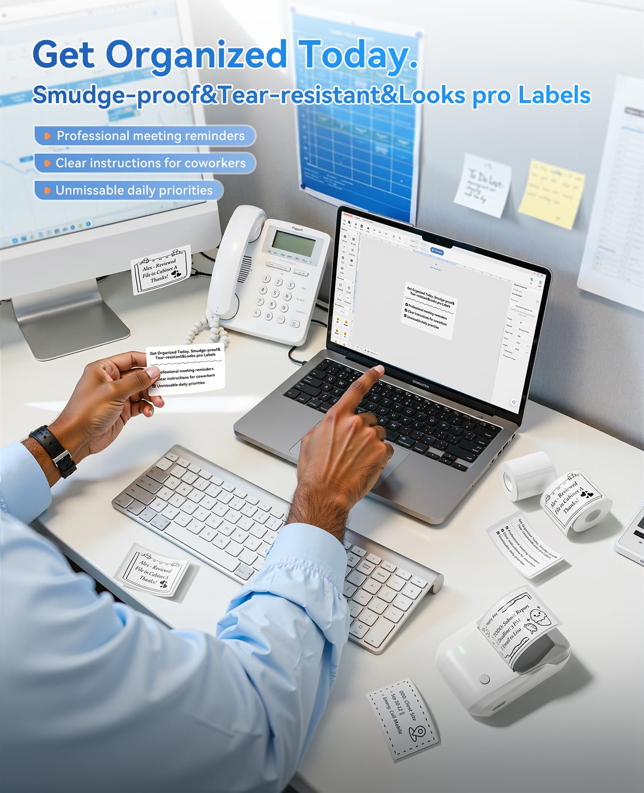 NIIMBOT B1 Label Maker Machine with Tape, Portable Thermal Bluetooth Printer for 2'' Stickers, Mini Barcode Labeler for Home School& Small Business