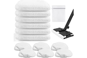 LOVECO 6+6 Pack Reusable Microfiber Mop Pads Compatible with Waitbird Steam Cleaner STC-EU168, 6 Pack Steam Mop Pads + 6 Pack