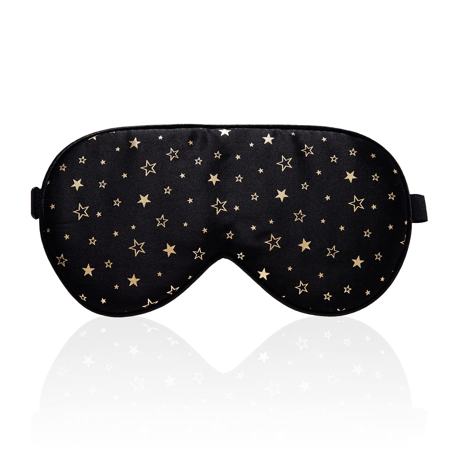 townssilk 100% Silk Sleep mask with Adjustable Strap,Comfortable and Super Soft Eye mask Ultimate Sleeping aid,blindford Golden Stars