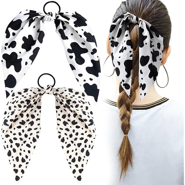 Haargummis Mit Kuh-Print – Elastisch, Süß & Praktisch | 4er-Set Für Mädchen, Frauen, Zöpfe & Pferdeschwanz