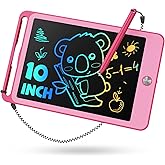 TEKFUN LCD Writing Tablet Kids Toys, 10inch Colorful Doodle Board Kids Travel Learning Toys Drawing Tablet, Birthday Gifts Presents for 3 4 5 6 7 Year Old Girls Boys (Pink)