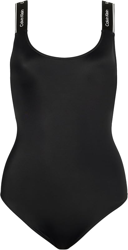 Damen Badeanzug One Piece Tiefer Rücken, Schwarz (Pvh Black), S