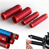Universal Non-Slip Silicone Handlebar &amp; Brake Lever Grip Covers, Ergonomic Wrap-Around Motorcycle Grips for Dirt Bike, E-Bike, Scooter, Mountain Bike (Red)
