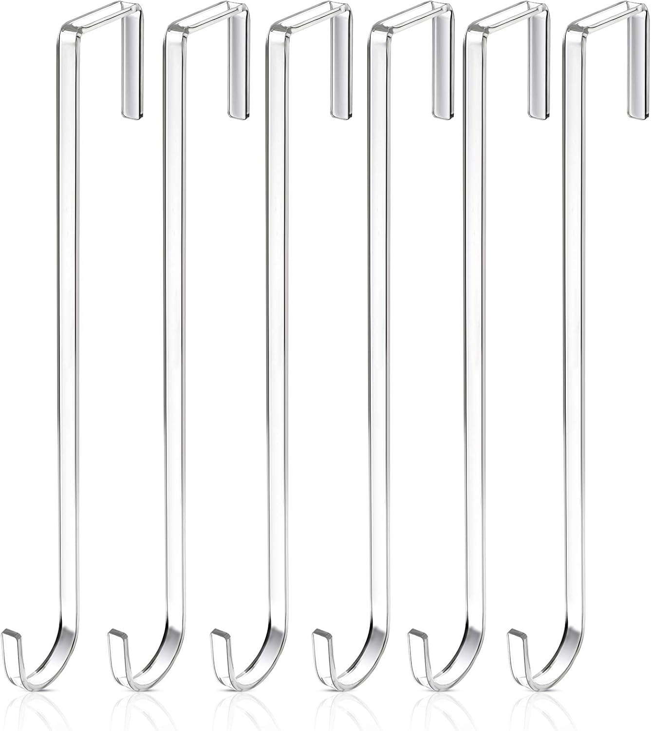 Wreath Hangers - Ripeng 6 Pieces PC Plastic Door Wreath Hanger for Front Door for Christmas Wreath Over The Door Hanger, Suitable for 0.14 to 0.16 Inch Door Gap, 12 Inches