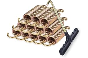 LOIUO Trampoline Springs Replacement 3.5" to 8.5" Galvanized Steel Heavy Duty High Tensile Universal Trampoline Accessories with T-Hook Tool, 12 to 48 Pack