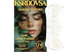 10PCS Glitter Freckles - Gold - Face Glitter Makeup Speckles- Cute Glitter Makeup Accessories for Women - Glow Up Makeup Patc
