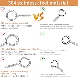 Cents matter M3.5 304 Stainless Steel Screw Eyes 25 Pcs with Plastic Tubes view 6