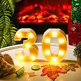 30th Birthday Decorations 30 LED Light up Numbers Letters Table Decorations Sign for Women Anniversary Wedding Birthday Party Christmas Home Decor