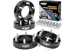 KSP PERFORMANCE KSP 6X5.5 Wheel Spacers Fit for Tacoma 4runner, 1.5 inches Forged Hub Centric Adapters Kits with Extended Open Lug Nuts fit 6 Lug Wheels Without Locking hub, Package of 4 (Black 6061 T6 Aluminum)