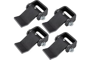 Lonffery Steel Dump Trailer Hinge, Weld on Heavy Duty Trailer Door Hinge, Strap Style Short Leaf, Pack of 4