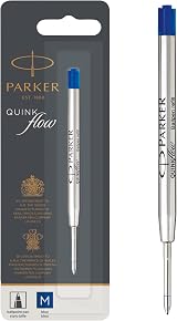 Parker Ballpoint Refill Medium Blue QUINKflow Ink ISO 12757.2