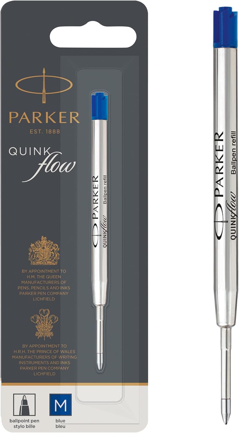 Parker Ballpoint Refill Medium Blue QUINKflow Ink ISO 12757.2