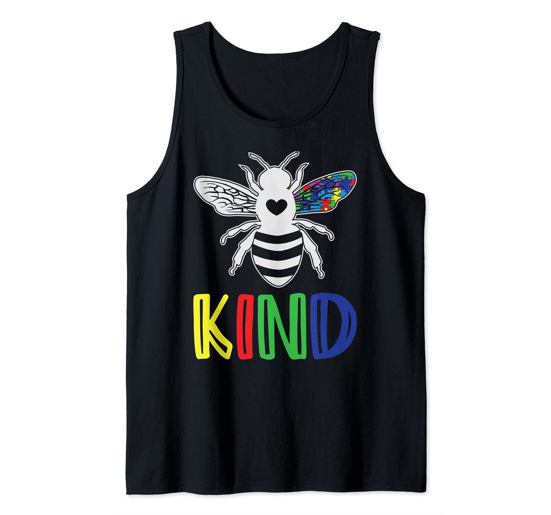 Autism Awareness Support Puzzle Autistic Love Bee Kind Tank Top